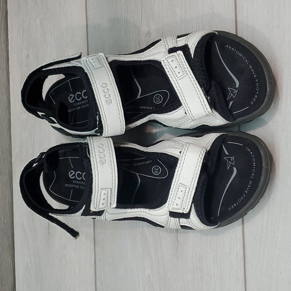 Ecco Womens Wave footbed Offroad Arch Support  Hook&loop Leather shoes sz 8.5 - Picture 3 of 14